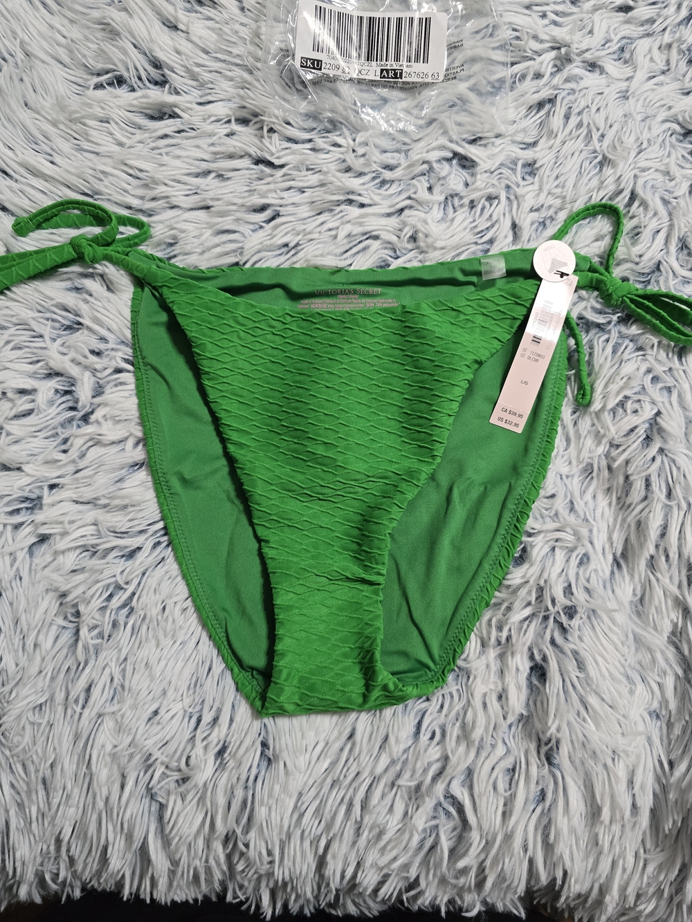 Victoria's Secret Bright Green Tie-Side Cheeky Bikini Bottom
